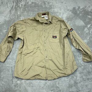 Rasco FR Flame-Resistant Khaki Shirt 2XL Regular Dual Pockets Long Sleeve  6328
